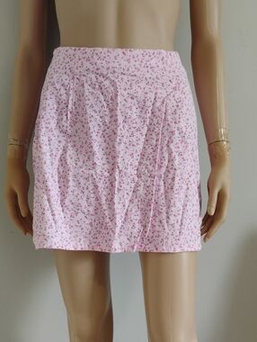 Vintage Y2K Floral Pink Ditsy Print Mini Skirt - Mind Games by Ike & Eddie